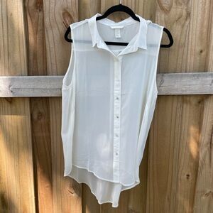 H&M sheer white blouse